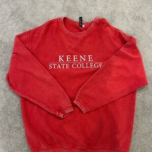 Red Crewneck Sweater with Collegiate Style